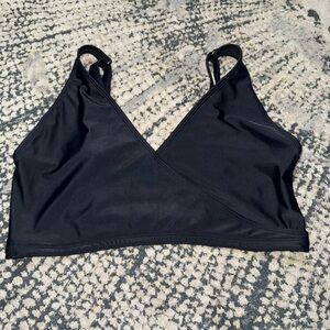 Kindred Bravely Black Wrap-Style Swim Top